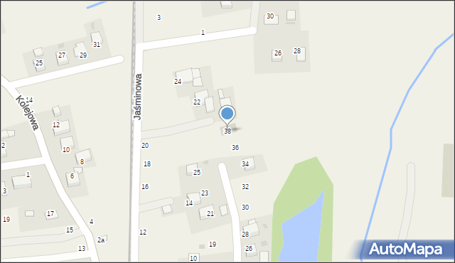 Radziszów, Różana, 38, mapa Radziszów