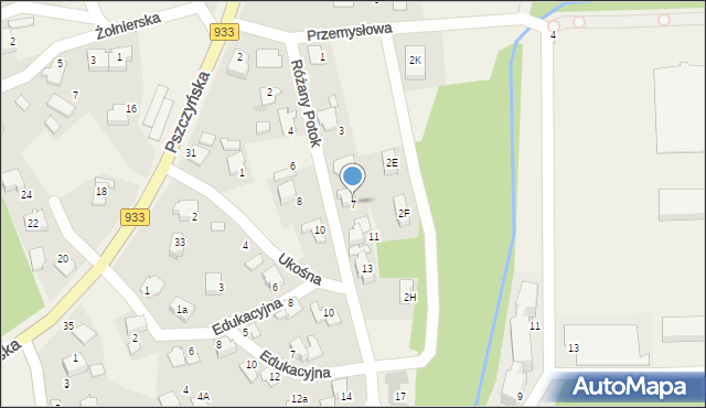 Rajsko, Różany Potok, 7, mapa Rajsko