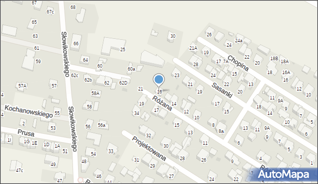 Raszyn, Różana, 16, mapa Raszyn