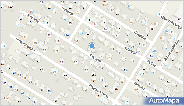 Raszyn, Różana, 4a, mapa Raszyn