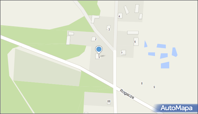 Rogacze, Rogacze, 1, mapa Rogacze