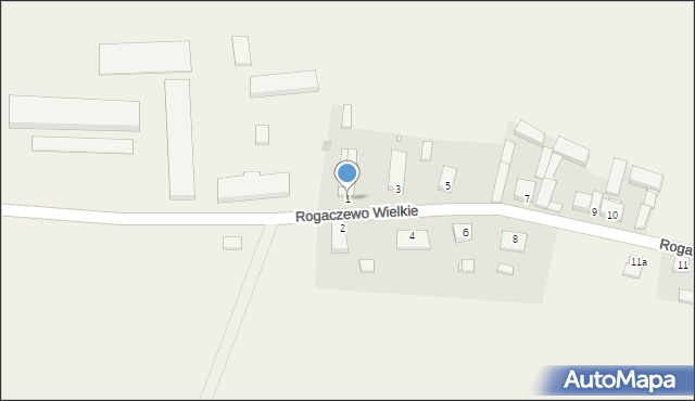 Rogaczewo Wielkie, Rogaczewo Wielkie, 1, mapa Rogaczewo Wielkie