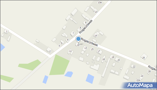 Rogaczówek, Rogaczówek, 12, mapa Rogaczówek