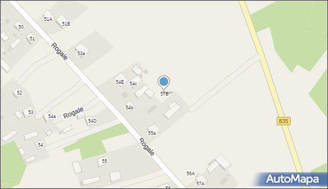 Rogale, Rogale, 57B, mapa Rogale