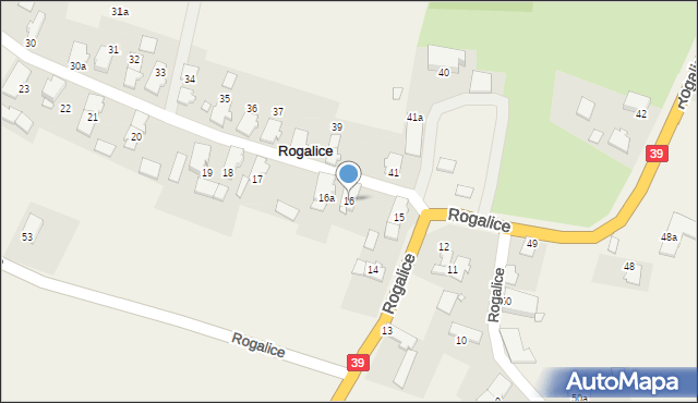 Rogalice, Rogalice, 16, mapa Rogalice