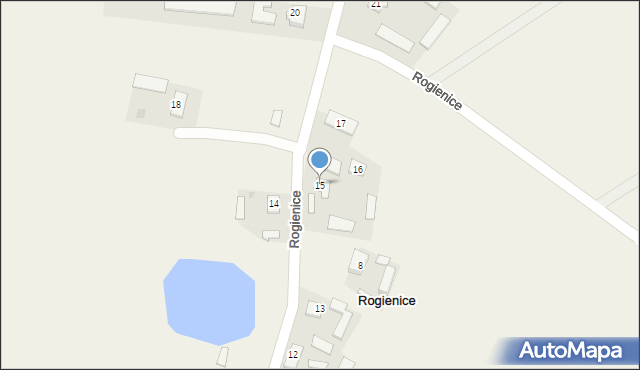Rogienice, Rogienice, 15, mapa Rogienice