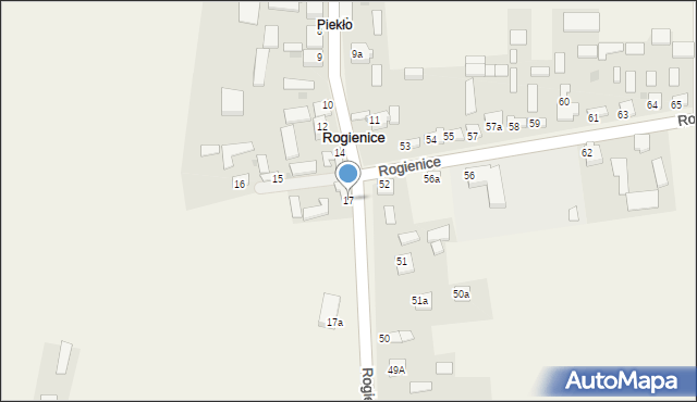 Rogienice, Rogienice, 17, mapa Rogienice