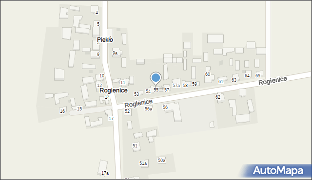 Rogienice, Rogienice, 55, mapa Rogienice