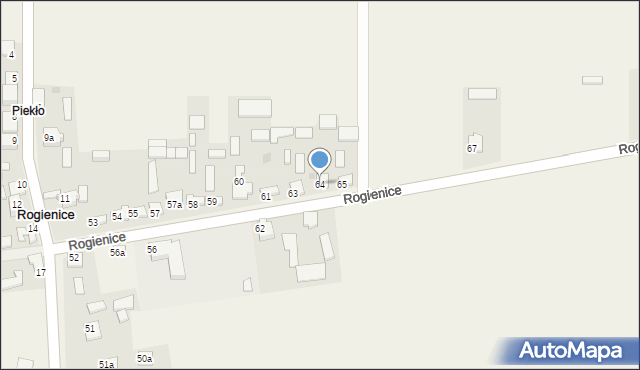 Rogienice, Rogienice, 64, mapa Rogienice