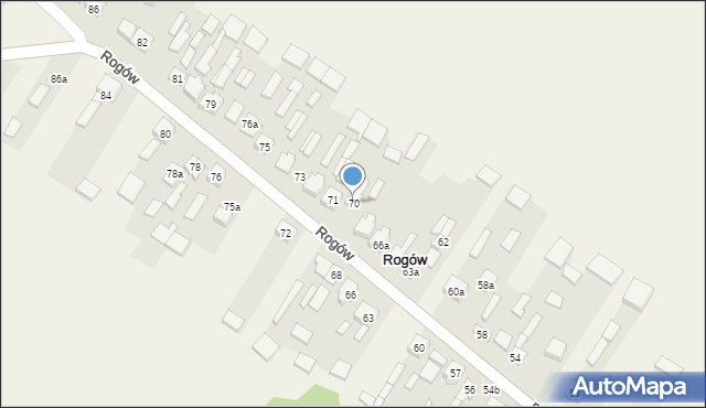 Rogów, Rogów, 70, mapa Rogów