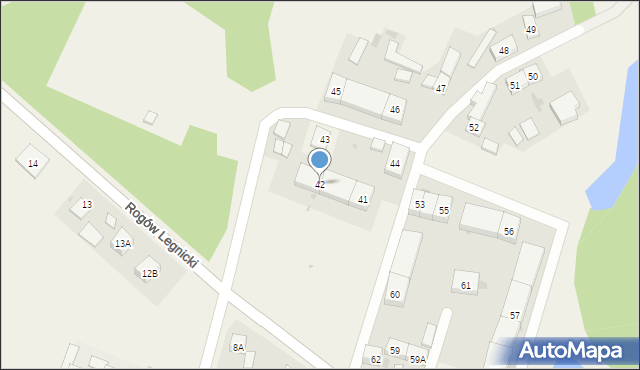 Rogów Legnicki, Rogów Legnicki, 42, mapa Rogów Legnicki