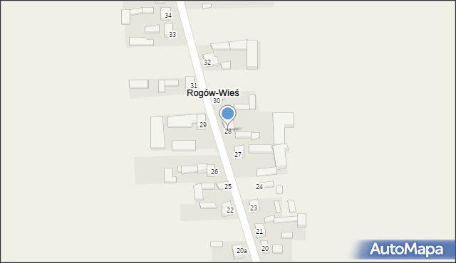 Rogów-Wieś, Rogów-Wieś, 28, mapa Rogów-Wieś