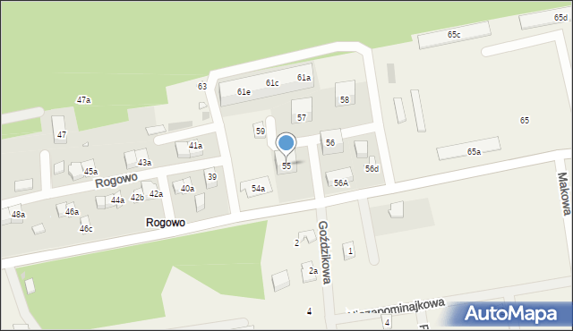 Rogowo, Rogowo, 55, mapa Rogowo