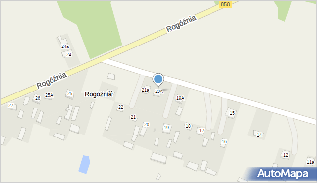 Rogóźnia, Rogóźnia, 20A, mapa Rogóźnia