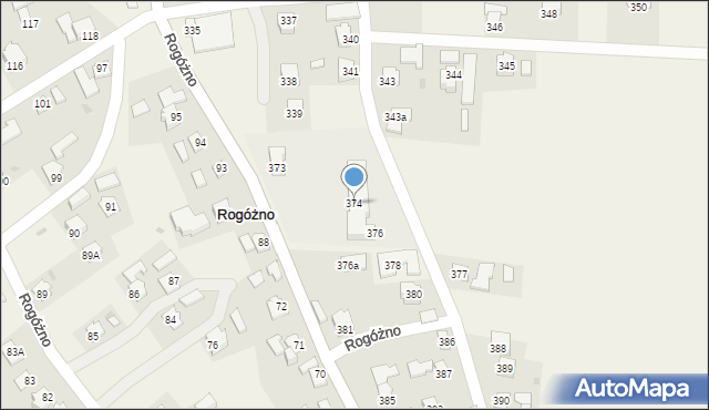 Rogóżno, Rogóżno, 374, mapa Rogóżno