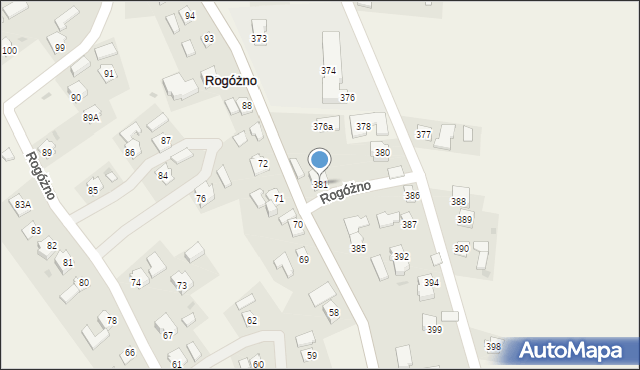 Rogóżno, Rogóżno, 381, mapa Rogóżno