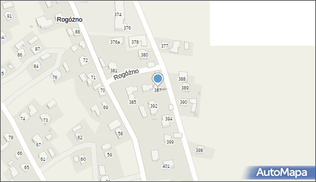 Rogóżno, Rogóżno, 387, mapa Rogóżno