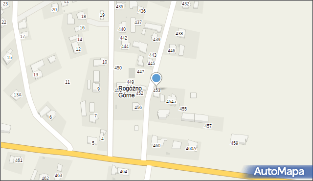 Rogóżno, Rogóżno, 453, mapa Rogóżno