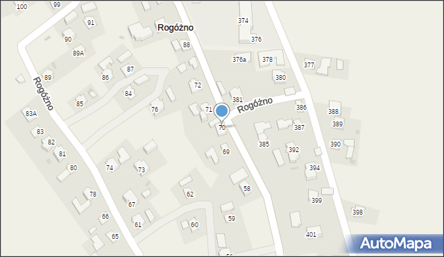 Rogóżno, Rogóżno, 70, mapa Rogóżno