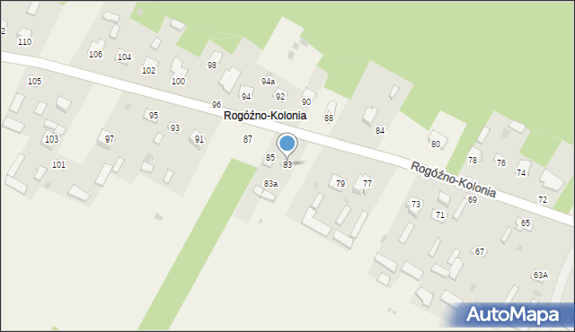 Rogóźno-Kolonia, Rogóźno-Kolonia, 83, mapa Rogóźno-Kolonia