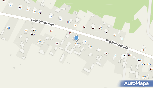 Rogóźno-Kolonia, Rogóźno-Kolonia, 9A, mapa Rogóźno-Kolonia