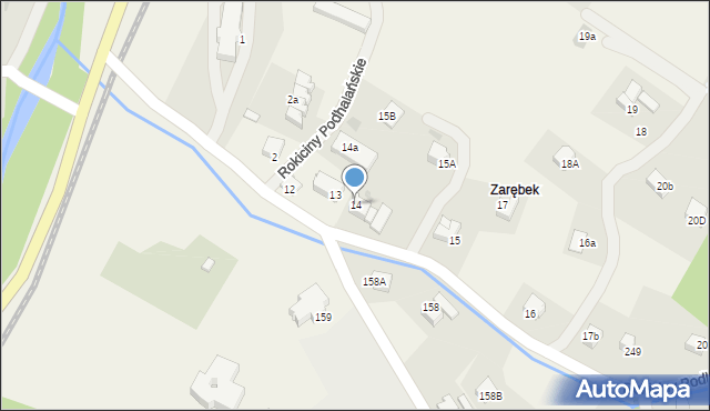 Rokiciny Podhalańskie, Rokiciny Podhalańskie, 14, mapa Rokiciny Podhalańskie