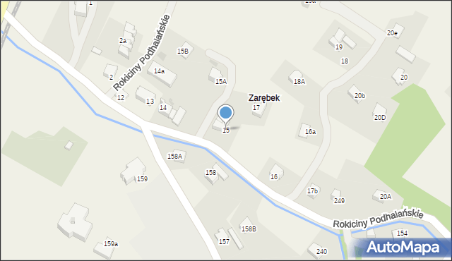Rokiciny Podhalańskie, Rokiciny Podhalańskie, 15, mapa Rokiciny Podhalańskie