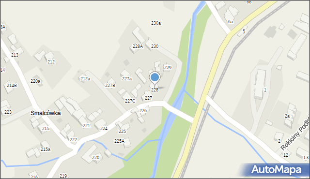 Rokiciny Podhalańskie, Rokiciny Podhalańskie, 228, mapa Rokiciny Podhalańskie