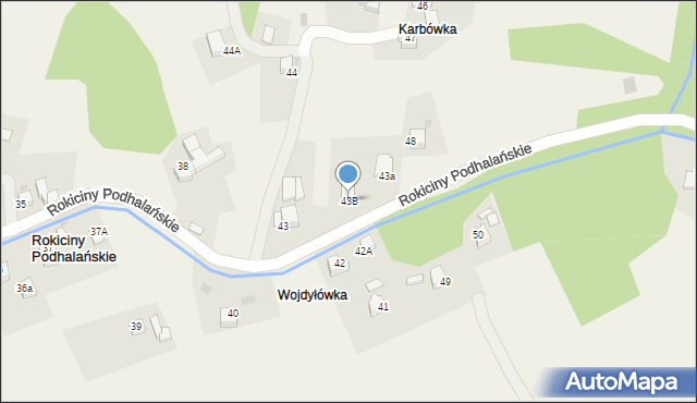 Rokiciny Podhalańskie, Rokiciny Podhalańskie, 43B, mapa Rokiciny Podhalańskie