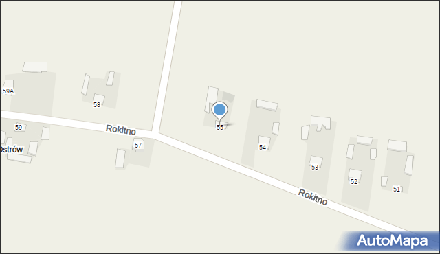 Rokitno, Rokitno, 55, mapa Rokitno