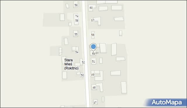 Rokitno, Rokitno, 53, mapa Rokitno