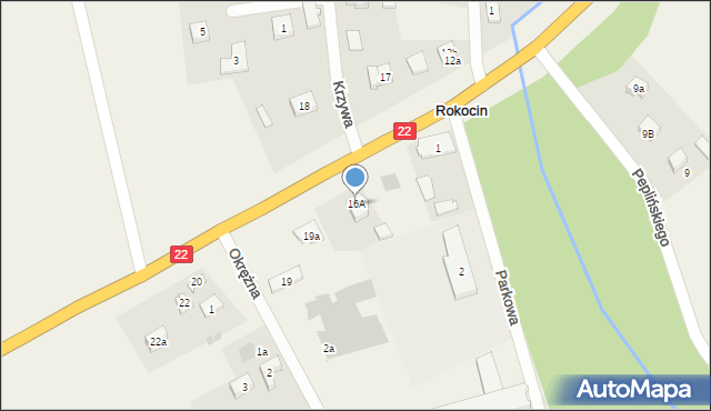 Rokocin, Rokocin, 16A, mapa Rokocin