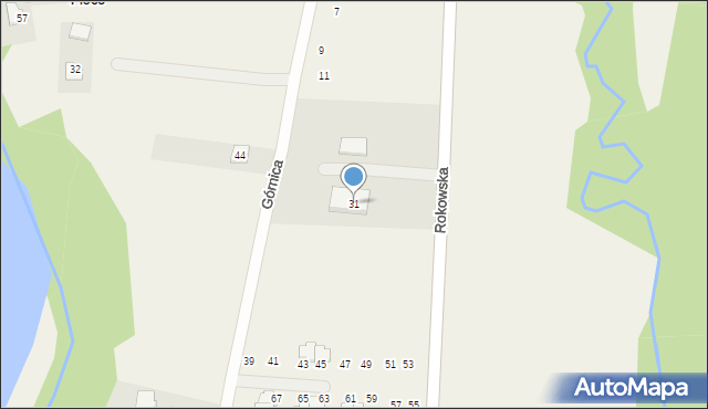 Roków, Rokowska, 31, mapa Roków