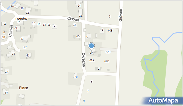 Roków, Rokowska, 47, mapa Roków