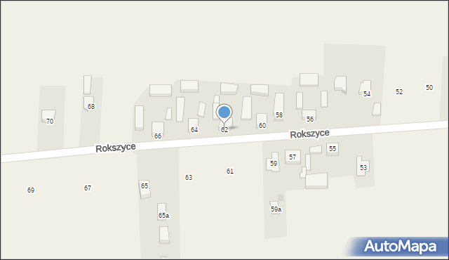 Rokszyce, Rokszyce, 62, mapa Rokszyce