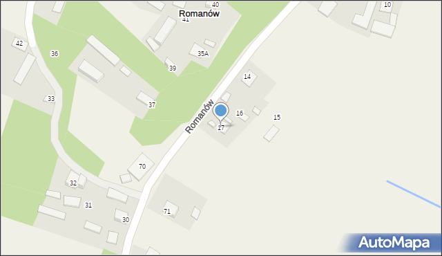 Romanów, Romanów, 17, mapa Romanów