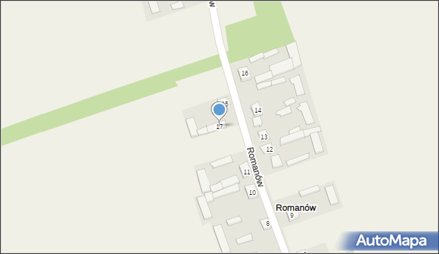 Romanów, Romanów, 17, mapa Romanów