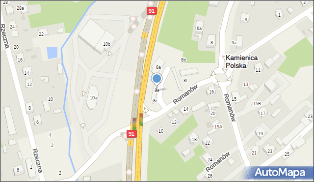 Romanów, Romanów, 8e, mapa Romanów