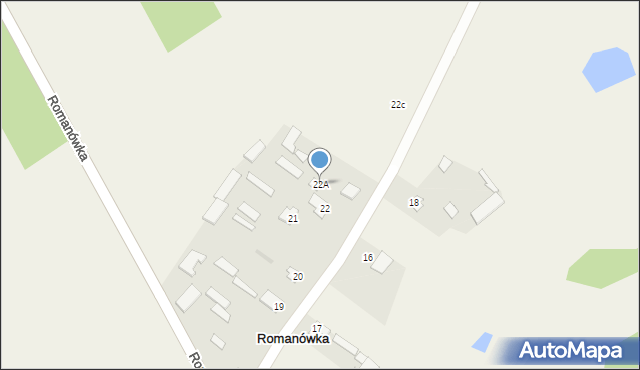 Romanówka, Romanówka, 22A, mapa Romanówka