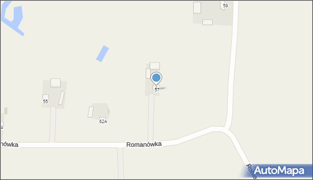 Romanówka, Romanówka, 57, mapa Romanówka