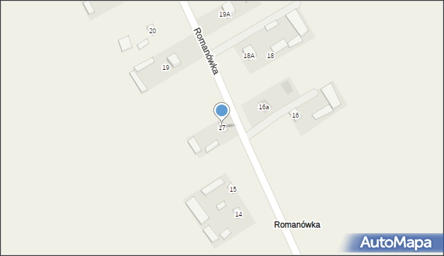 Romanówka, Romanówka, 17, mapa Romanówka