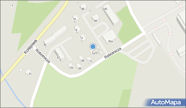 Ropczyce, Robotnicza, 72, mapa Ropczyce