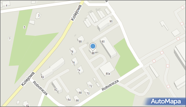 Ropczyce, Robotnicza, 86, mapa Ropczyce