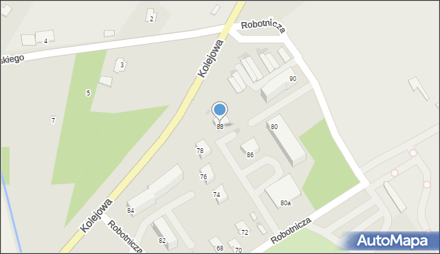 Ropczyce, Robotnicza, 88, mapa Ropczyce
