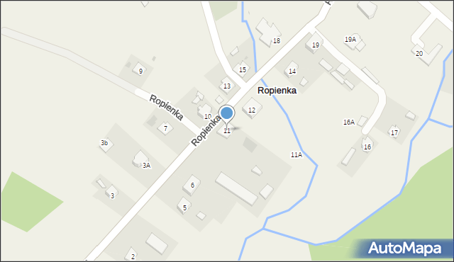 Ropienka, Ropienka, 11, mapa Ropienka