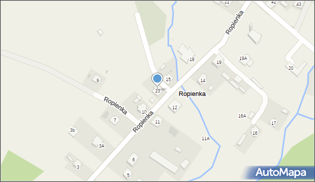 Ropienka, Ropienka, 13, mapa Ropienka