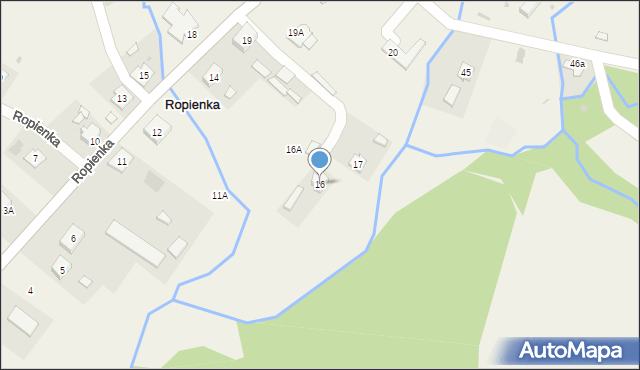 Ropienka, Ropienka, 16, mapa Ropienka