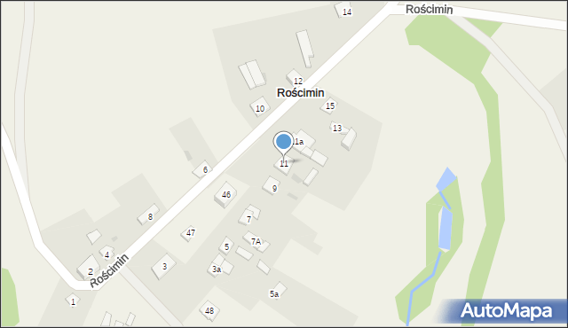 Rościmin, Rościmin, 11, mapa Rościmin