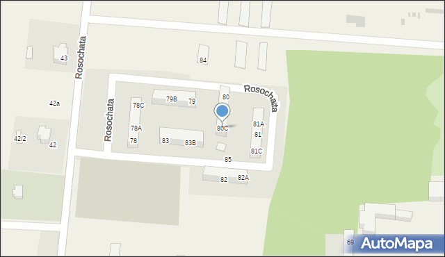 Rosochata, Rosochata, 80C, mapa Rosochata