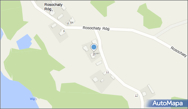 Rosochaty Róg, Rosochaty Róg, 10, mapa Rosochaty Róg